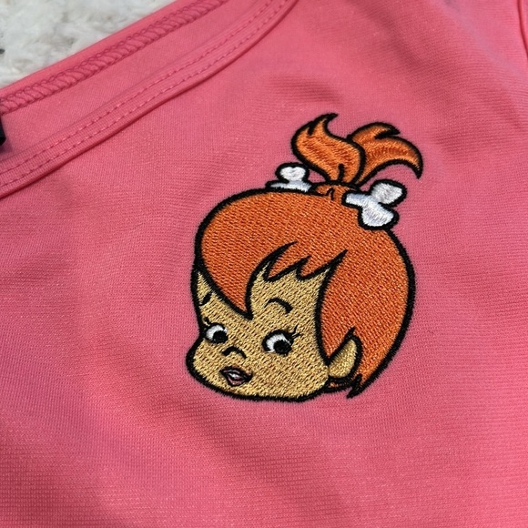 Dolls kill Hanna barbers pebbles Pink  One-Shoulder Crop asymmetrical Top pink M - Picture 2 of 5